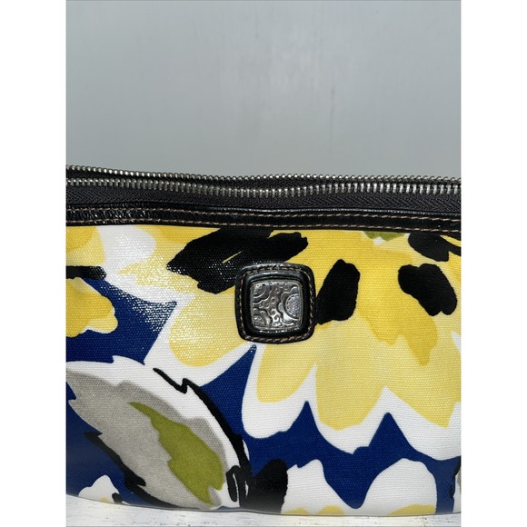 brighton handbag shoulder strap Vinyl/canvas Yellow Flowers Blue Accents 12x6 - Picture 2 of 13